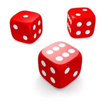 Three red dices clipart