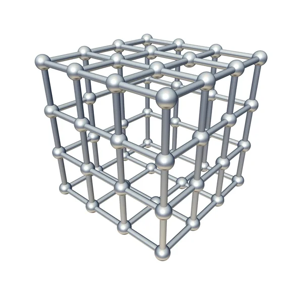 Model 3D sześcian — Zdjęcie stockowe