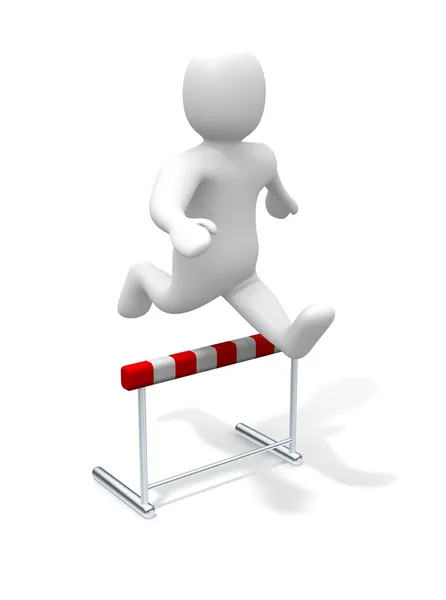 Man jumping over the hurdle — Stock Photo, Image