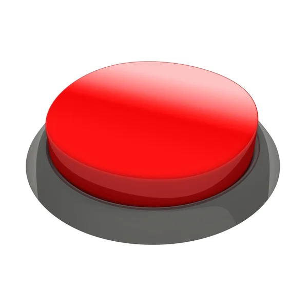 Botão redondo vermelho brilhante — Fotografia de Stock
