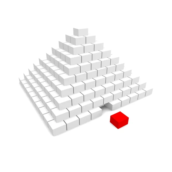 Piramide con blocco mancante — Foto Stock