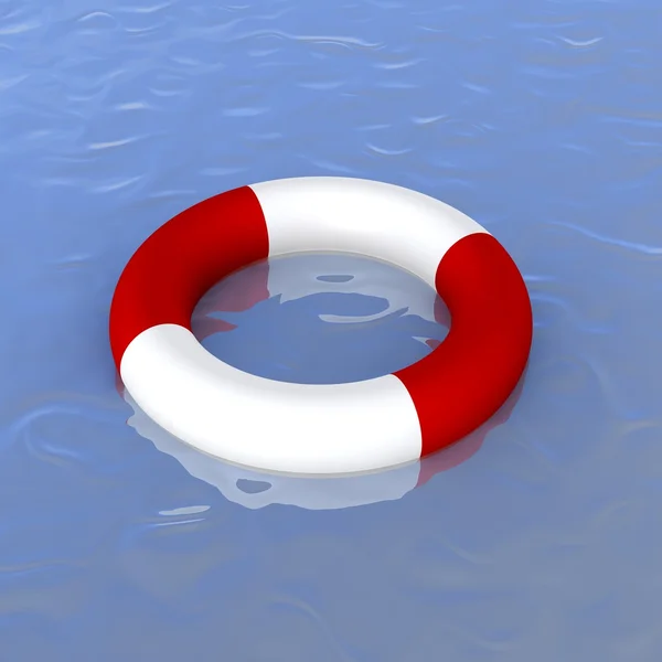 Life ring in ocean — Stock Photo, Image