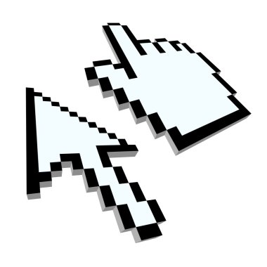 Computer hand and arrow cursors clipart