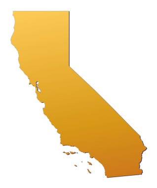 California (USA) map clipart