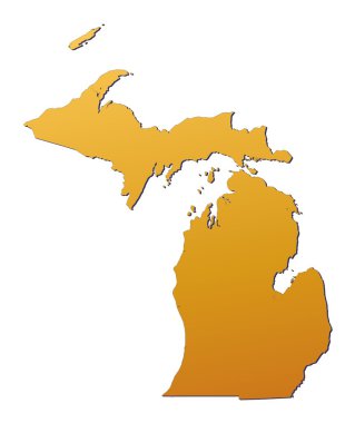 Michigan (USA) map clipart