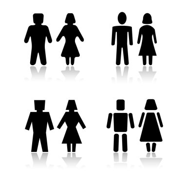 Set of 4 man and woman symbols clipart