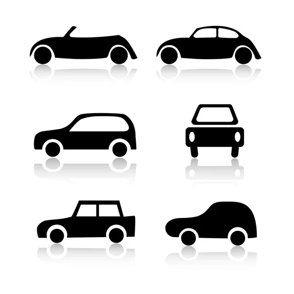 Set von 6 Auto-Symbolen — Stockfoto