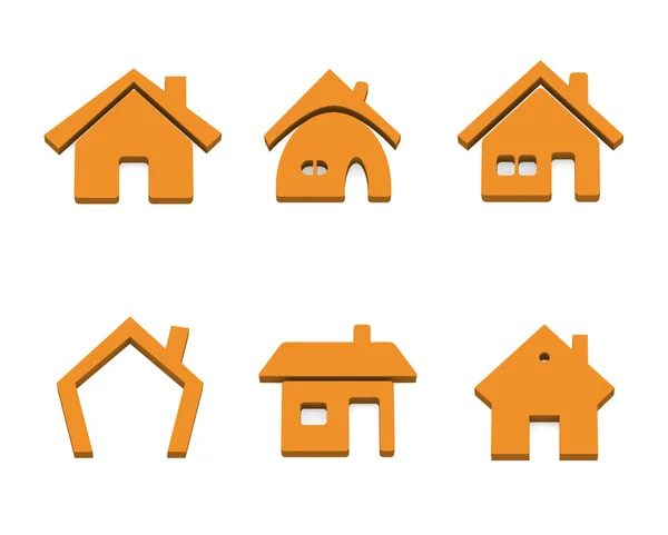 Set van 6 pictogrammen van het huis — Stockfoto