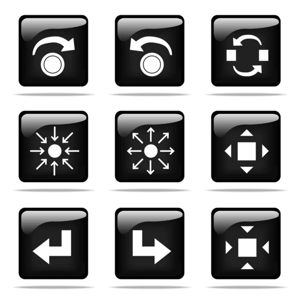 Sæt blanke knapper med ikoner - Stock-foto