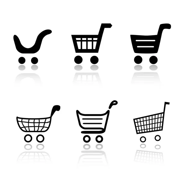 Conjunto de 6 ícones de carrinho de compras — Fotografia de Stock