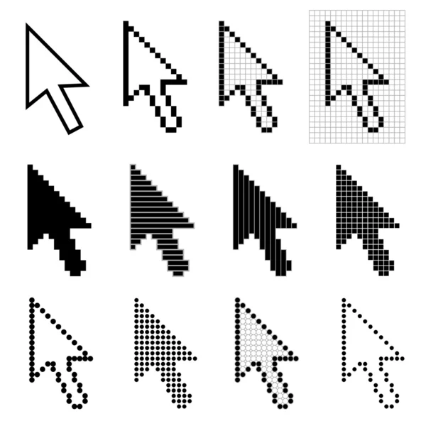 Set di cursori con 12 frecce del mouse — Foto Stock