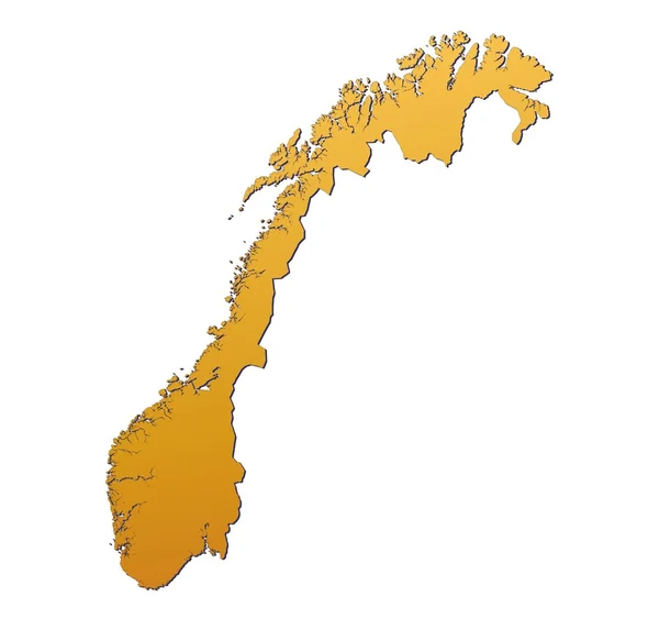 Norvégia Térkép — Stock Fotó