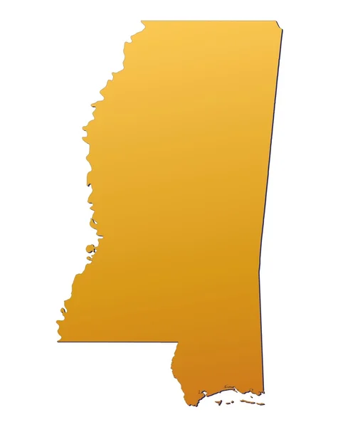 Mississippi (Estados Unidos) mapa — Fotografia de Stock