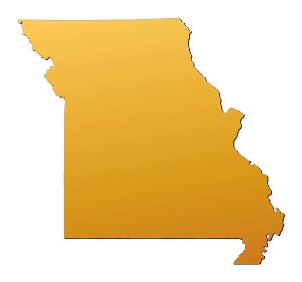 密苏里州 (美国) 地图 — 图库照片