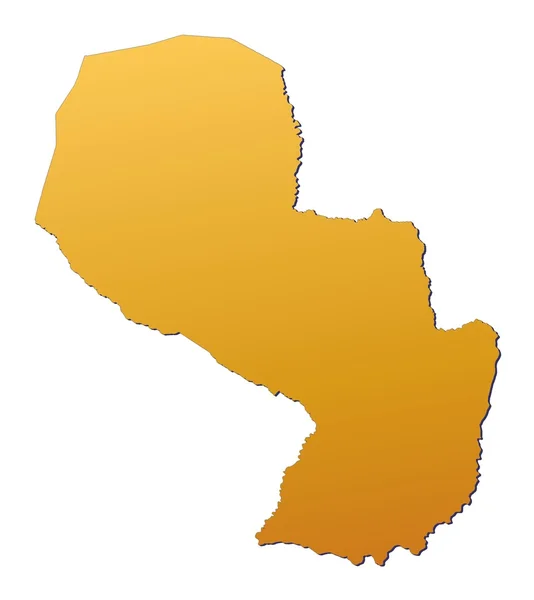 Mapa do Paraguai — Fotografia de Stock