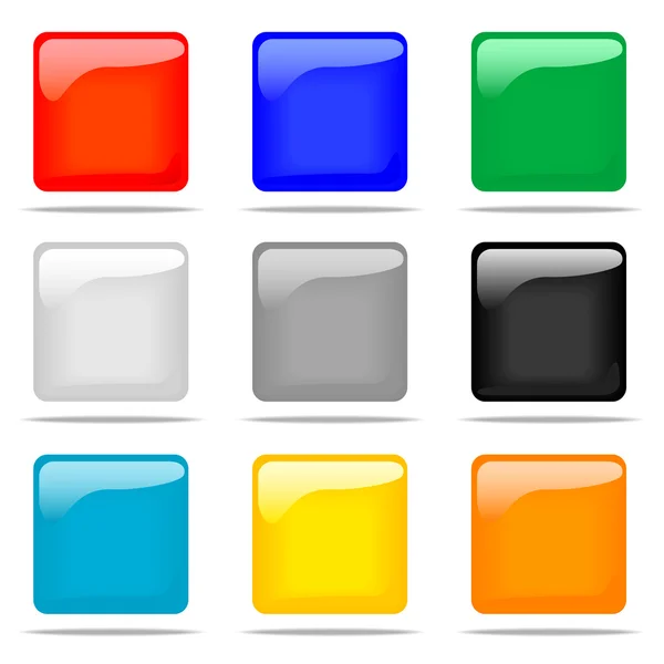 Conjunto de botones cuadrados brillantes —  Fotos de Stock