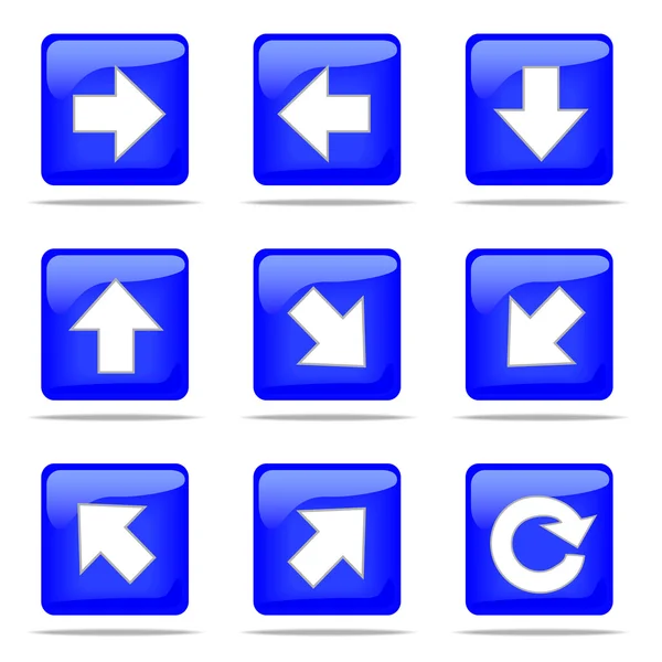Set of arrow blue buttons — Stock Photo, Image