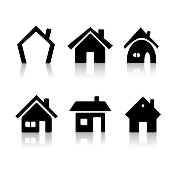 Set of 6 house icons Royalty Free Stock Images