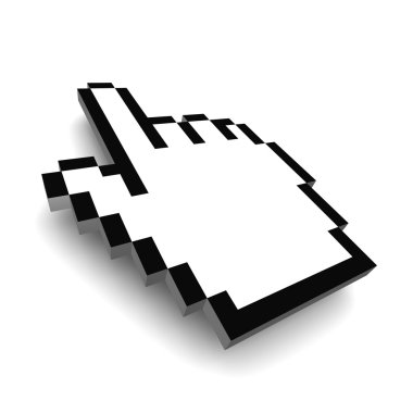 Computer hand cursor 3d clipart