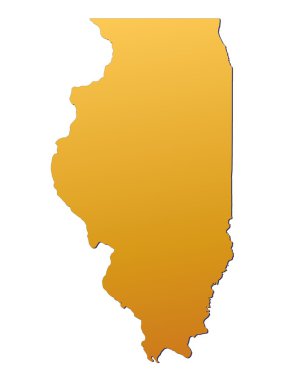 Illinois (USA) map clipart