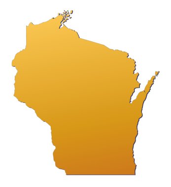 Wisconsin (USA) map clipart