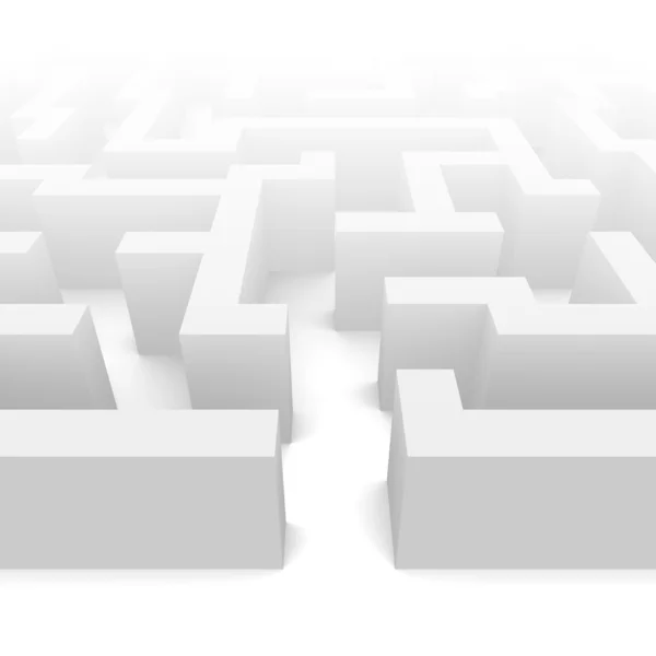 Labyrinth im Nebel 3d — Stockfoto
