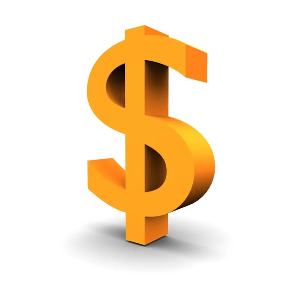 Dolar symbol renderowanego obrazu 3d — Zdjęcie stockowe