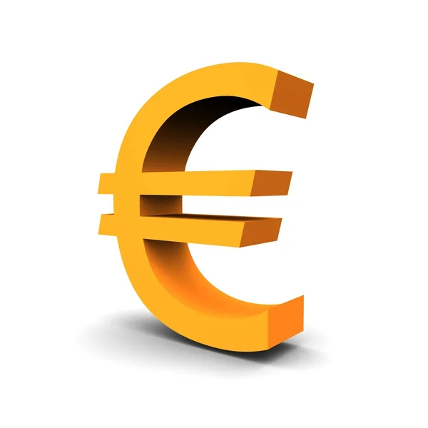 Euro moeda símbolo 3D imagem renderizada — Fotografia de Stock