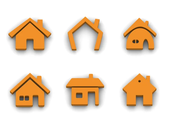 Set van 6 pictogrammen van het huis — Stockfoto