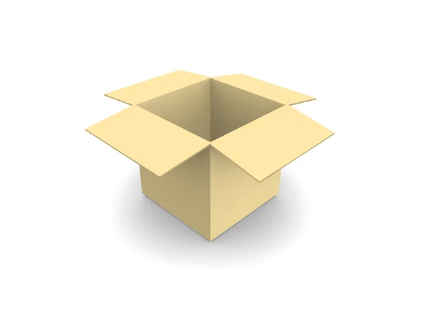 Порожня картонна коробка 3d — стокове фото
