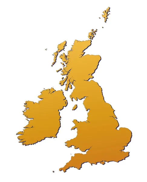 Mapa Wielka Brytania — Zdjęcie stockowe