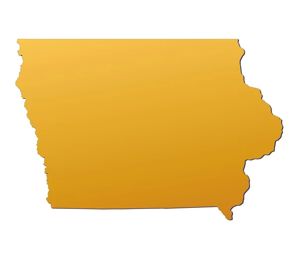 Iowa (Estados Unidos) mapa — Fotografia de Stock