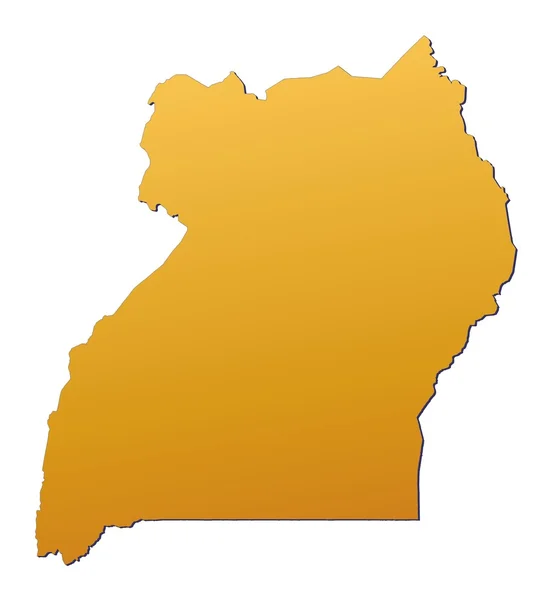 Mapa Ugandy — Stock fotografie