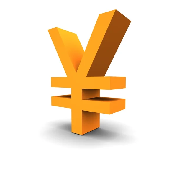 Yenen symbol 3d renderad bild — Stockfoto