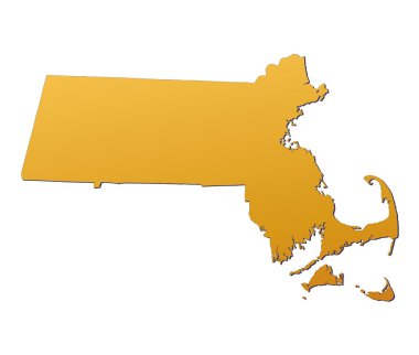 Massachusetts (USA) map clipart