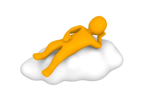 Uomo sdraiato sulla nuvola — Foto Stock