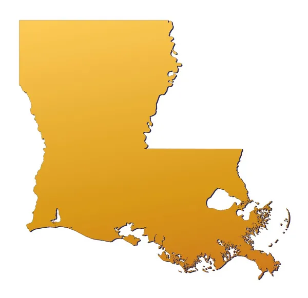 路易斯安那州 (美国) 地图 — 图库照片