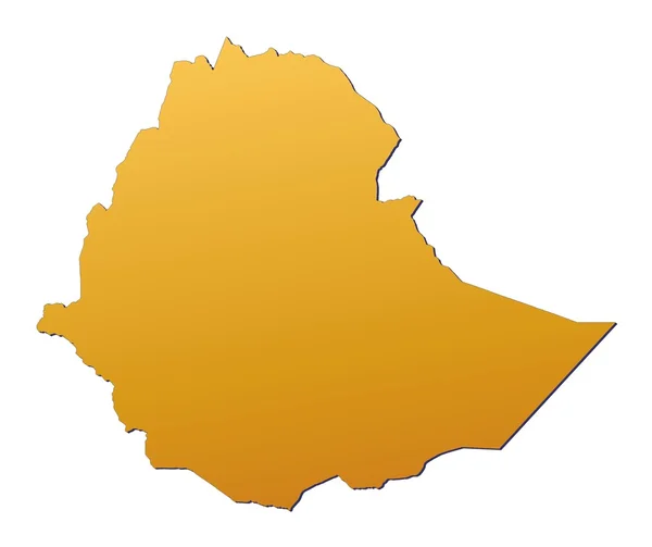 Etiopie mapa — Stock fotografie