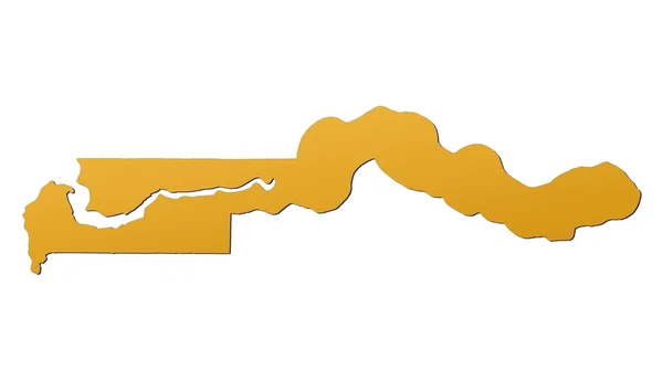 O mapa de gâmbia — Fotografia de Stock