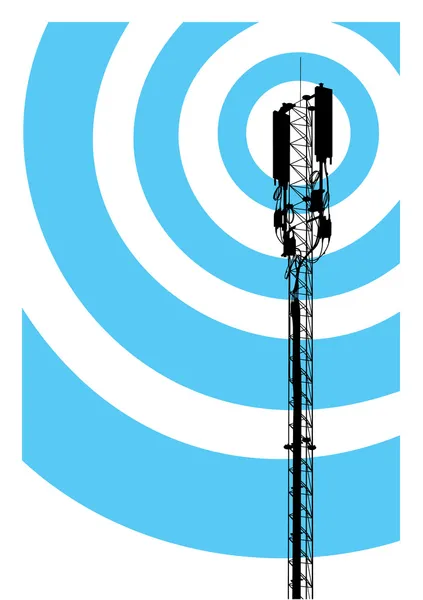 Mobile communication mast — Stock Vector