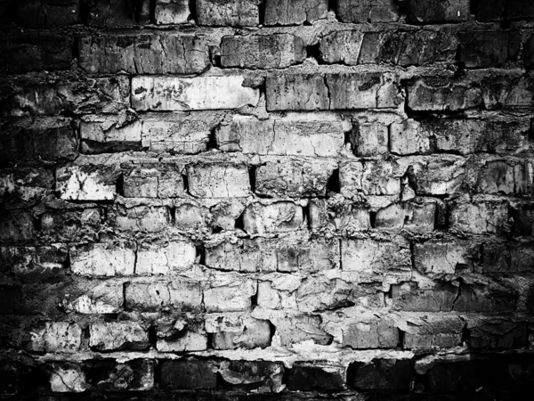 Ściana z cegły czarno-białej — Zdjęcie stockowe