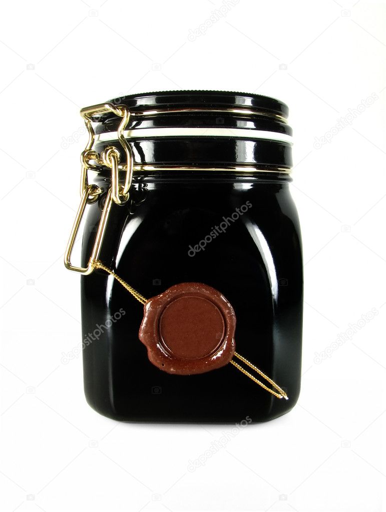 Black glass jar — Stock Photo © curaga 2410115