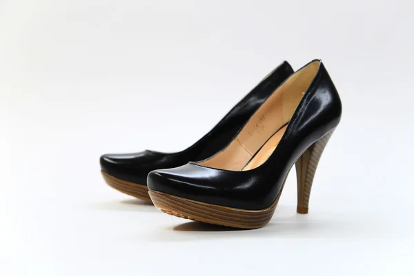 Sexy black platform high heels shoes — Stock Photo, Image