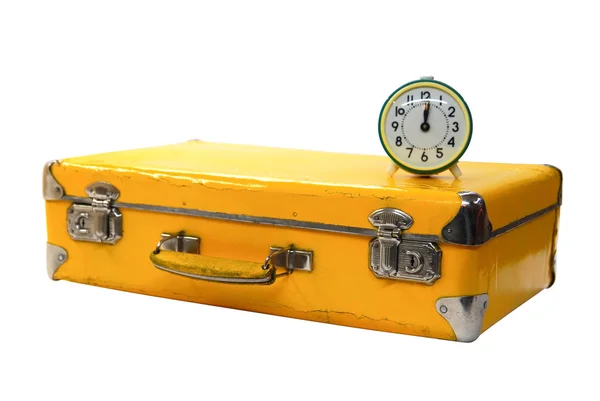 Stare walizki żółty — Zdjęcie stockowe