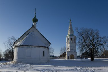 Orthodox church in Kideksha, Russia clipart