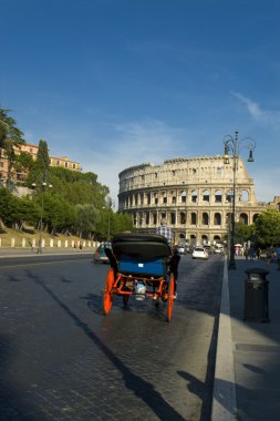 A Carriage near Colosseum in Rome clipart
