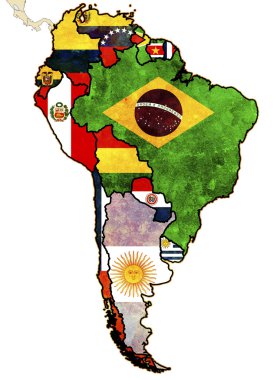 South america political map clipart