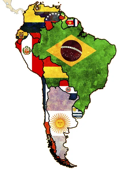 Politische Landkarte Südamerikas — Stockfoto
