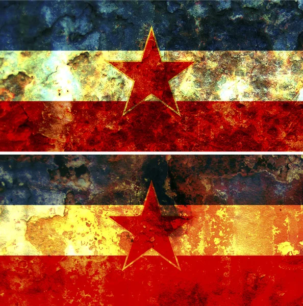 Régi zászló a Jugoszláviában — Stock Fotó