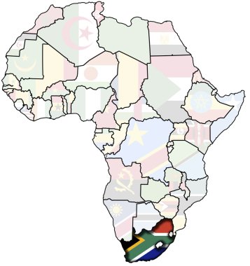 Rsa on africa map clipart